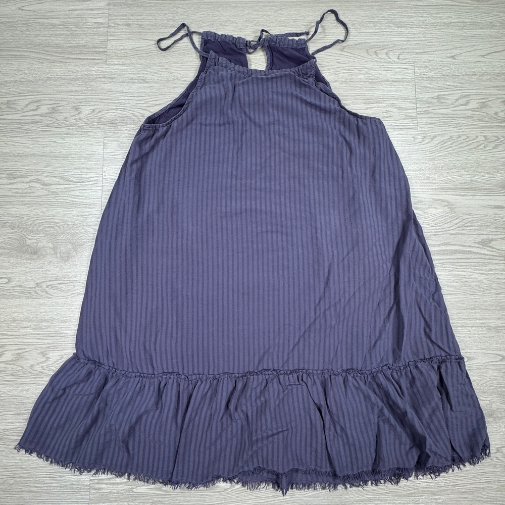 Cloth & Stone‎ Womens Dress Medium Purple Halter Neck Ruffle Hem Tencel Mini